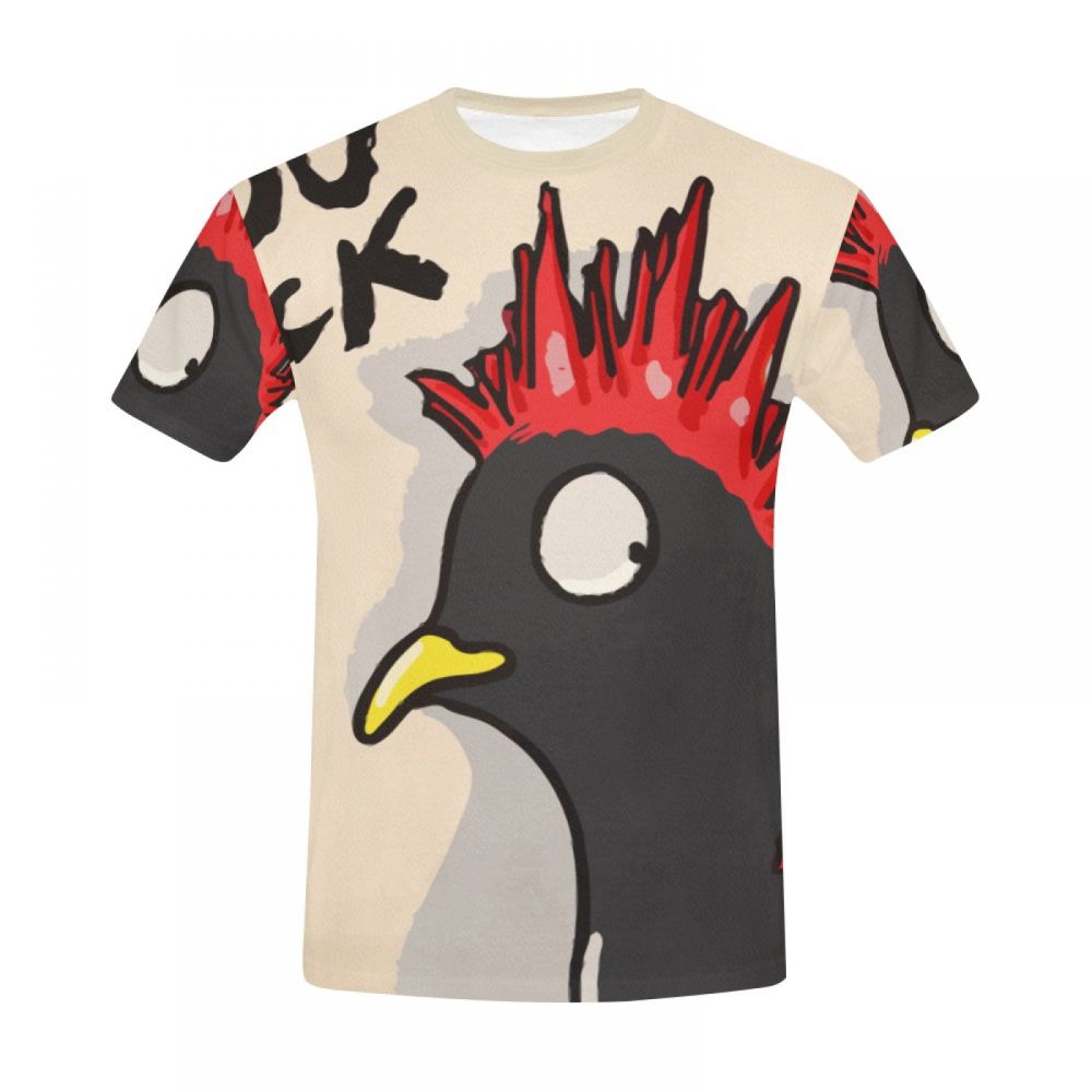 Herren Kunst Sie Rock-huhn Kurzes T-shirt