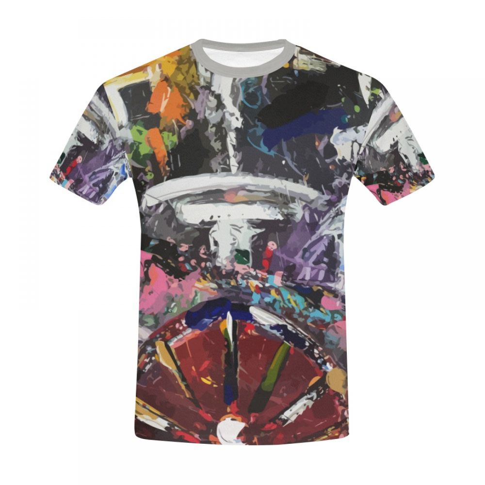 Herren Kunst Digital Voyager Kurzes T-shirt