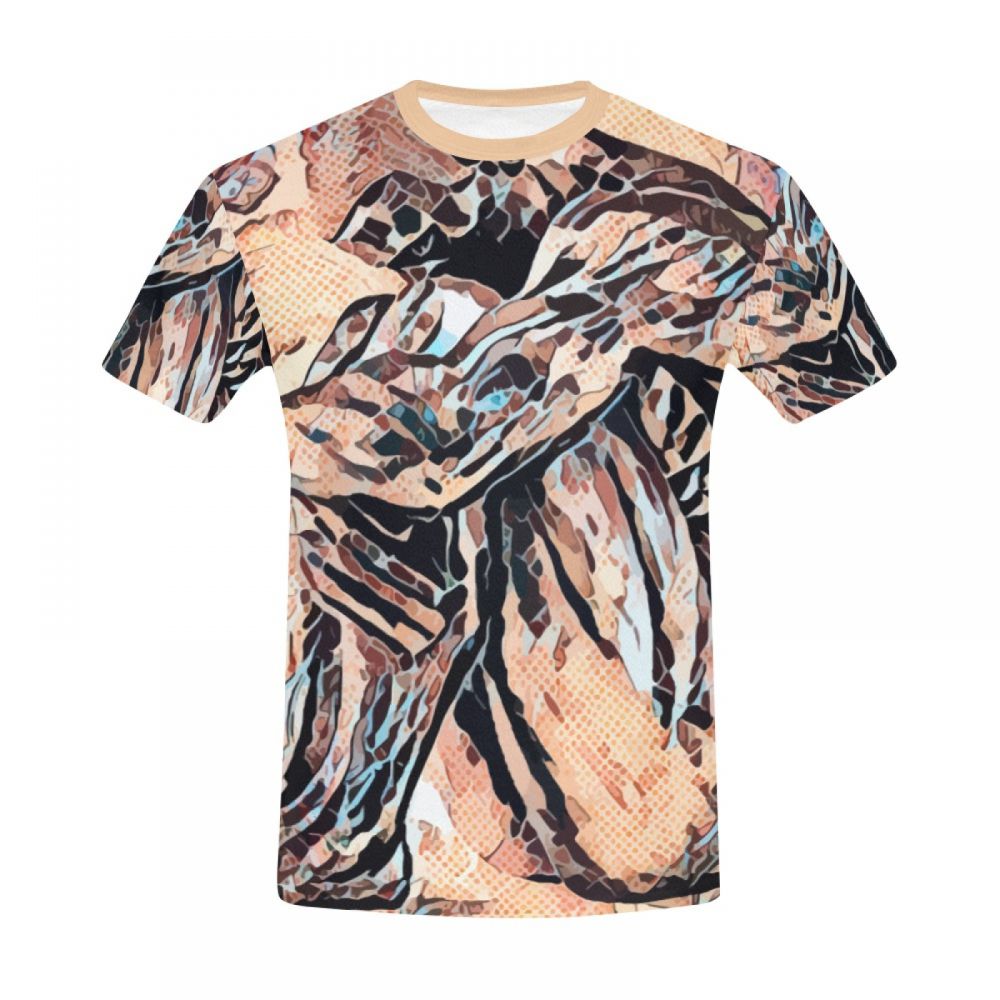 Herren Kunst Digitaler Einzelgänger Kurzes T-shirt