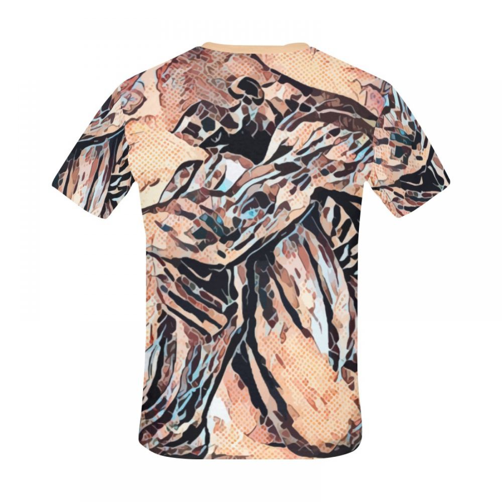 Herren Kunst Digitaler Einzelgänger Kurzes T-shirt