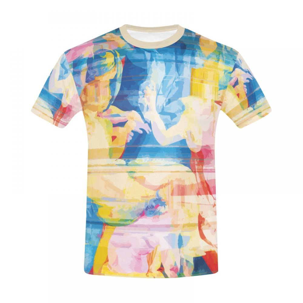 Herren Kunst Digital Glitch Kurzes T-shirt