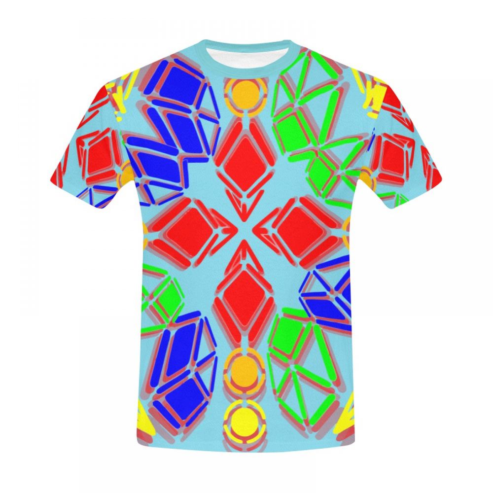 Herren Kunst Digital Diamond Candy Kurzes T-shirt