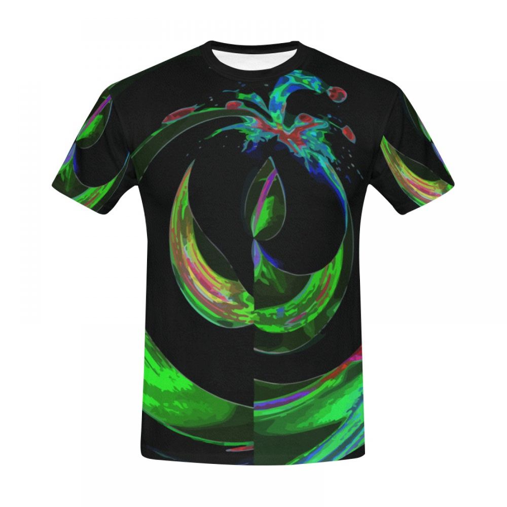 Herren Kunst Digitaler Grüner Wassertropfen Kurzes T-shirt