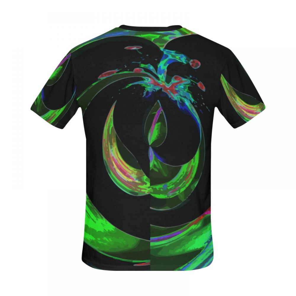 Herren Kunst Digitaler Grüner Wassertropfen Kurzes T-shirt