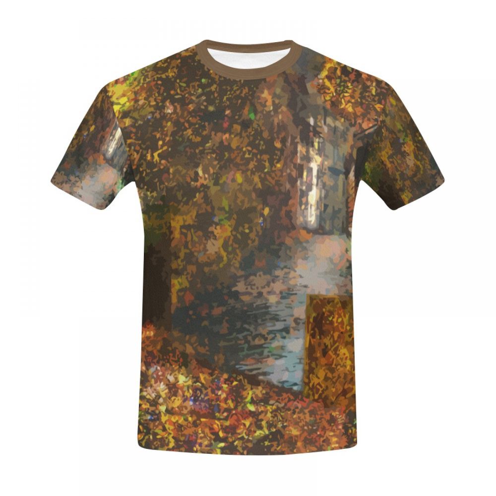 Herren Digitale Kunst Versteckte Stadt Kurzes T-shirt