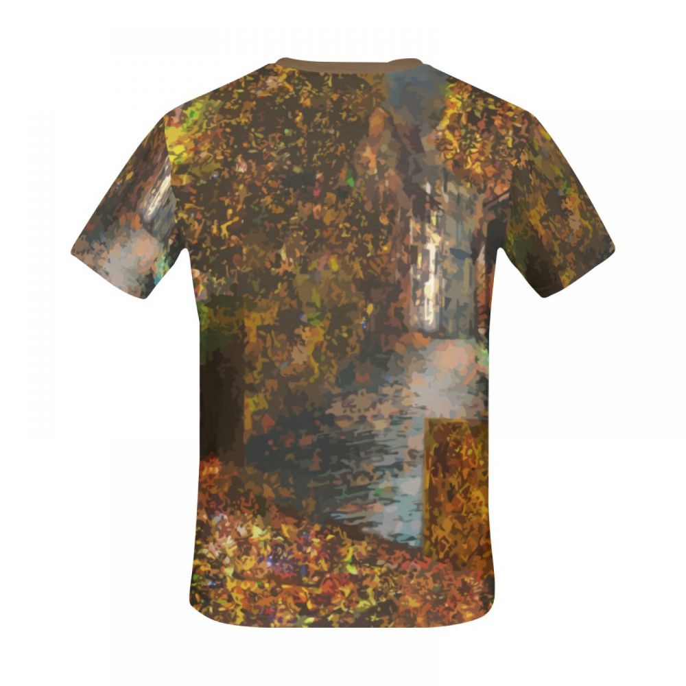 Herren Digitale Kunst Versteckte Stadt Kurzes T-shirt