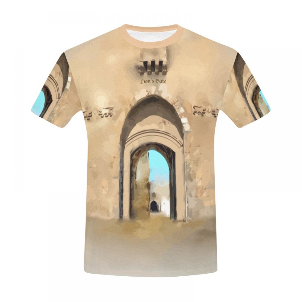 Herren Kunst Altstadt Von Jerusalem Kurzes T-shirt