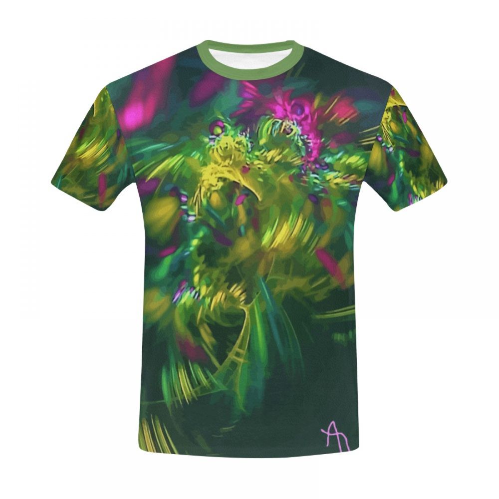 Herren Abstrakte Kunstblüte Kurzes T-shirt