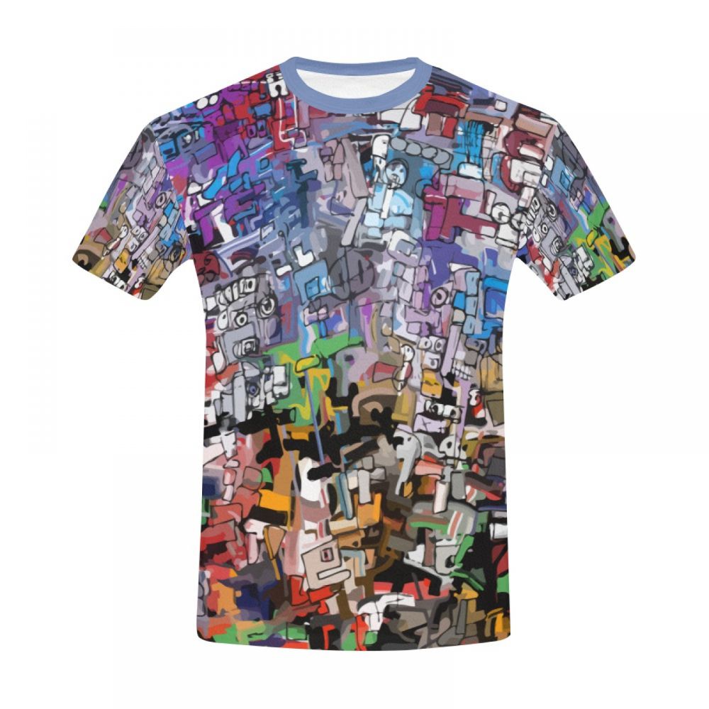 Herren Abstrakte Kunst Bunt Kurzes T-shirt