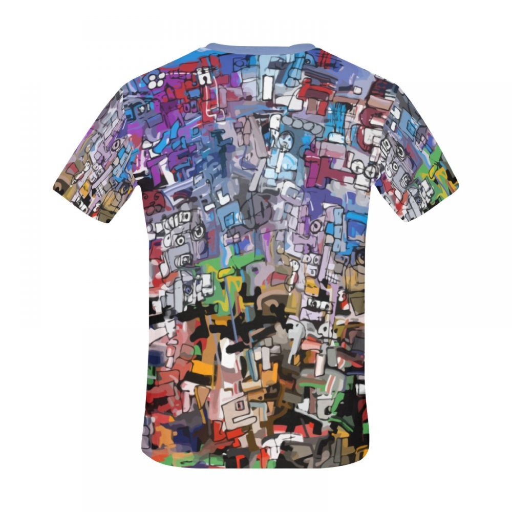 Herren Abstrakte Kunst Bunt Kurzes T-shirt