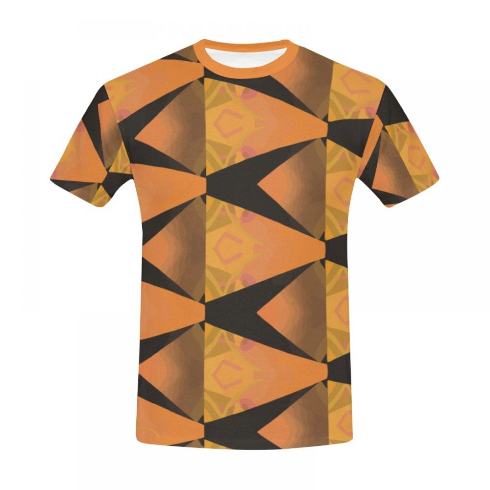 Herren Abstrakte Kunst-orange Kurzes T-shirt