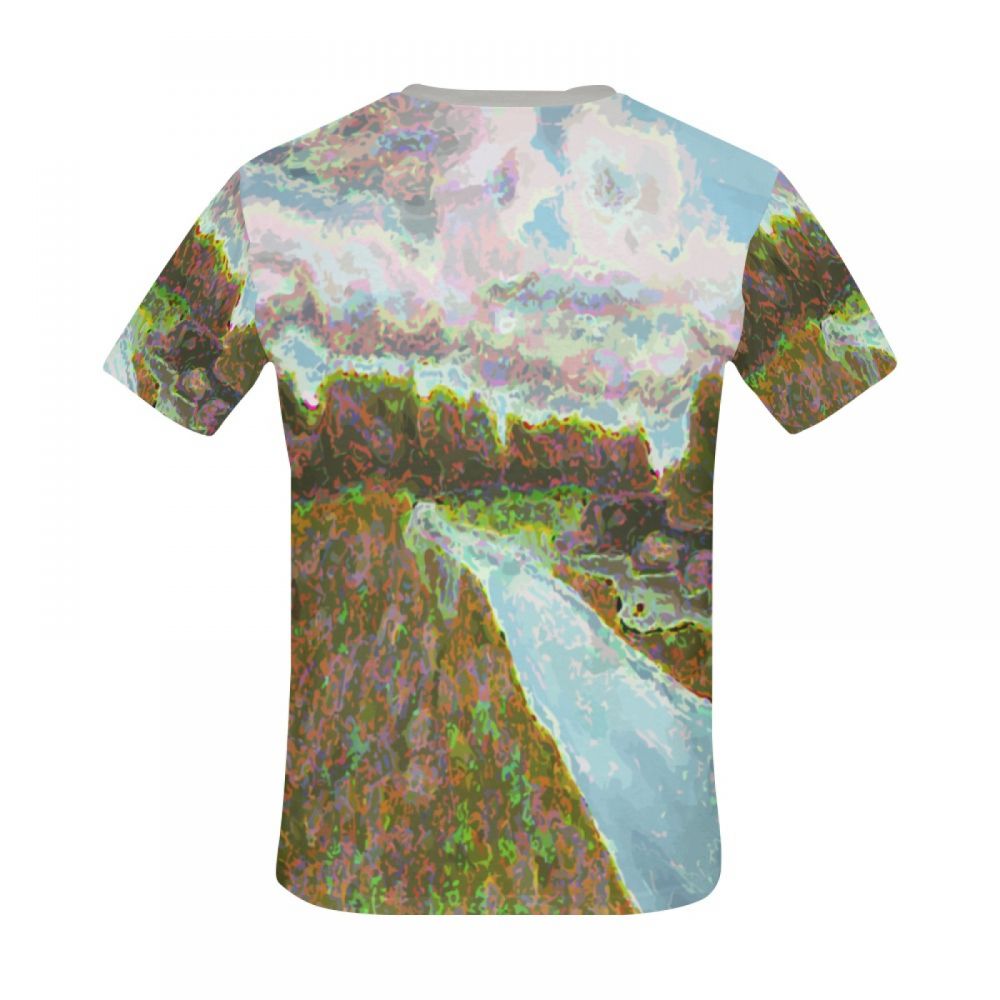 Herren Street-art-dorf-fluss Kurzes T-shirt