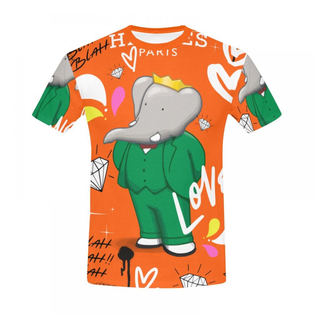 Herren Street Kunst Herr Elefant Kurzes T-shirt