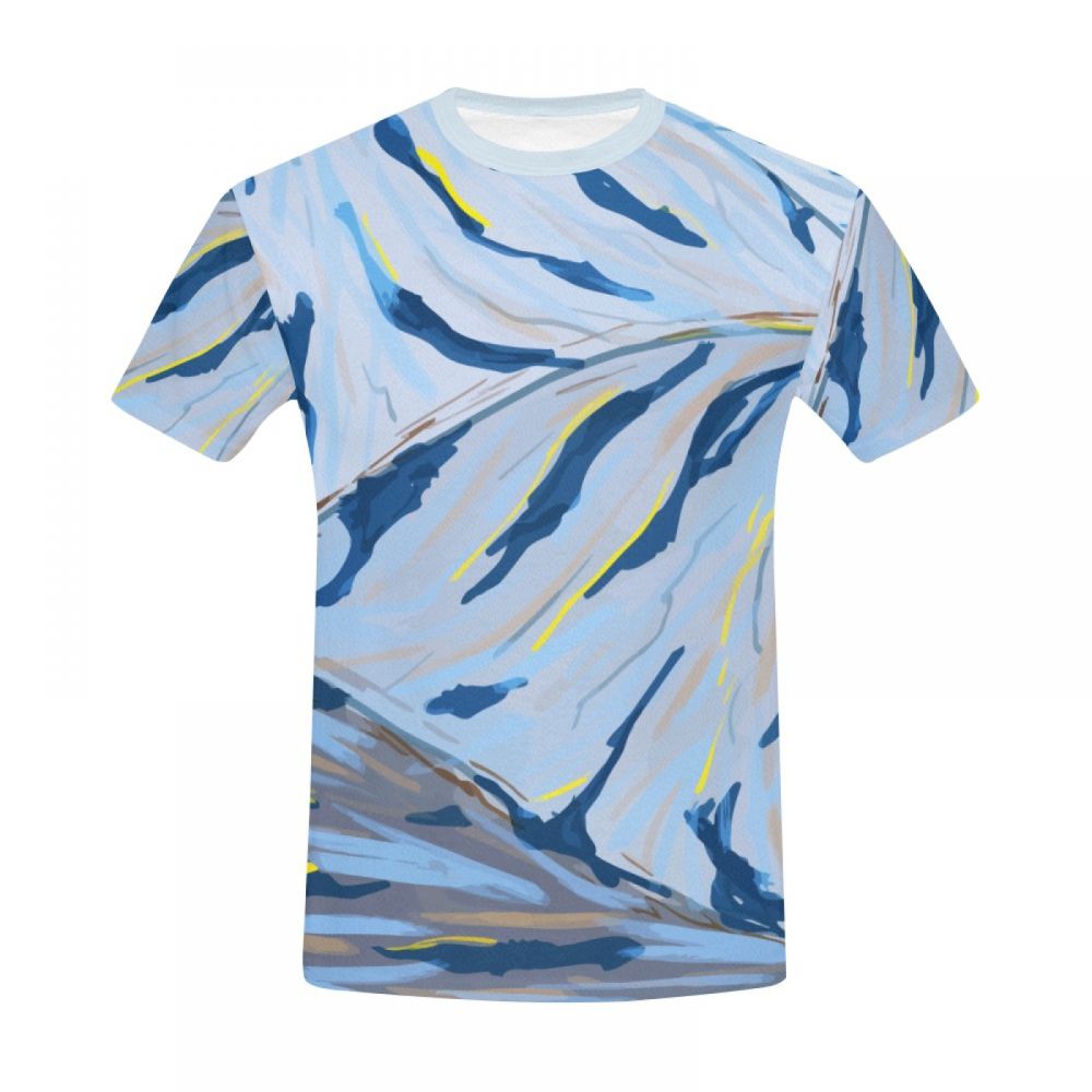 Herren Künstlerische Farbe Wasserfluss Kurzes T-shirt