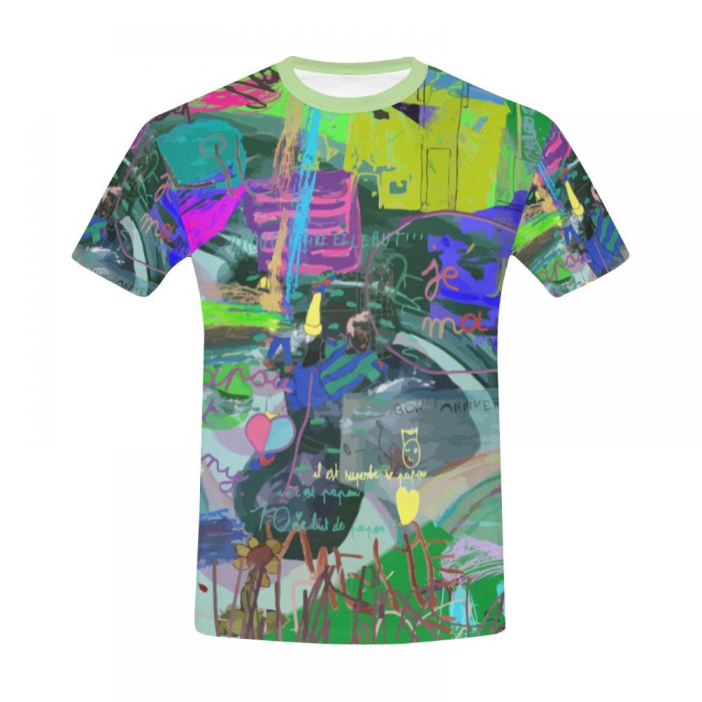 Herren Kunstfoto Spielende Kinder Kurzes T-shirt