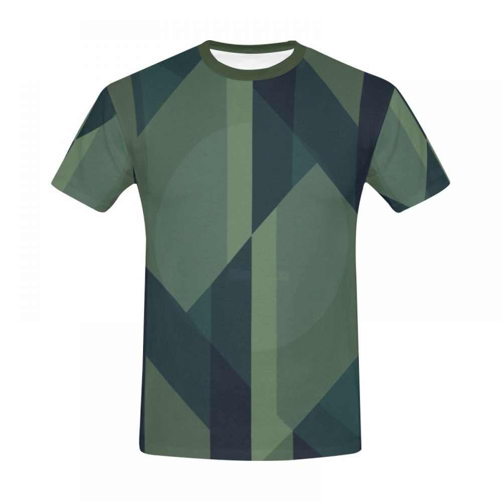 Herren Grüne Linien Der Geometrischen Kunst Kurzes T-shirt