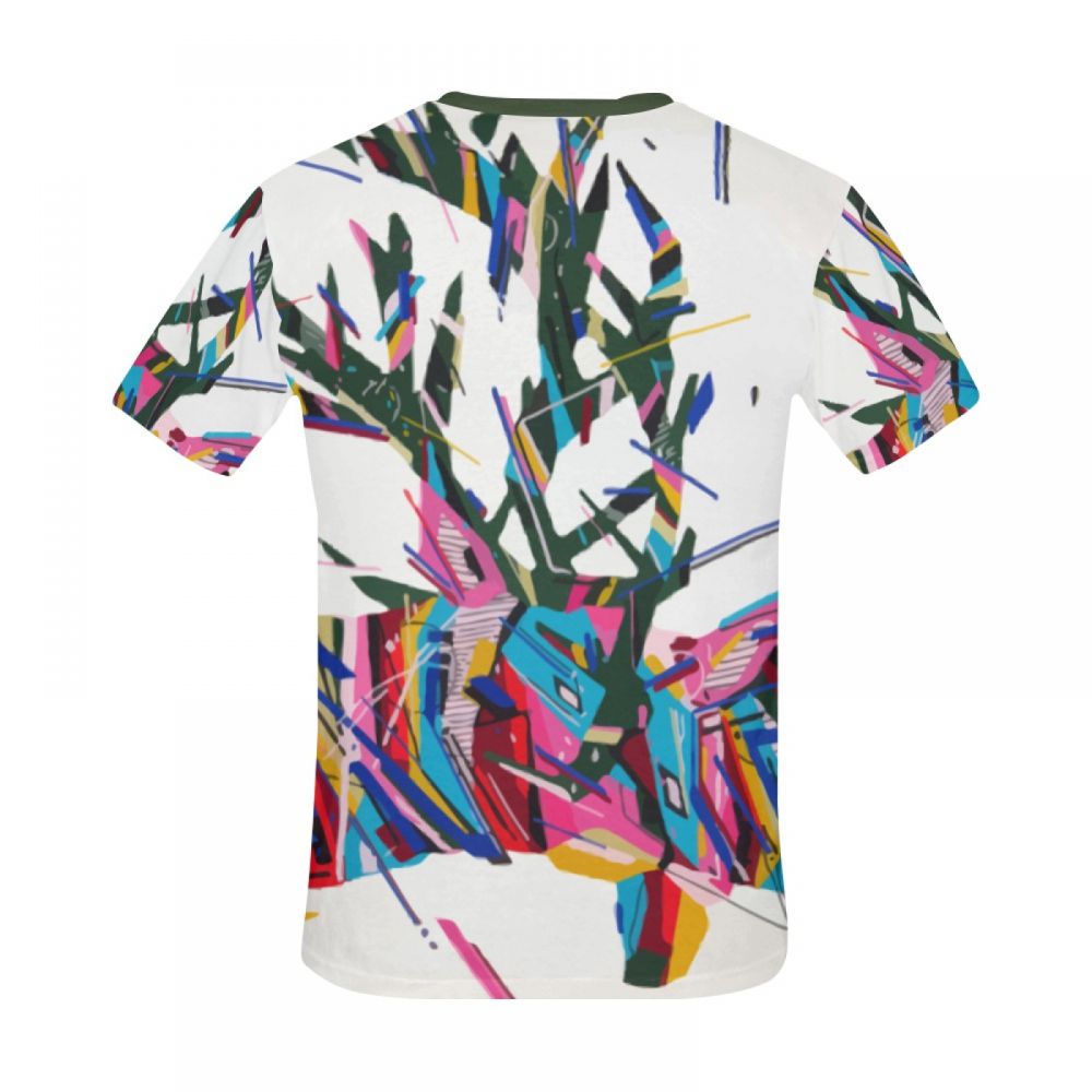 Herren Geometrische Tierkunst Cerfs Kurzes T-shirt