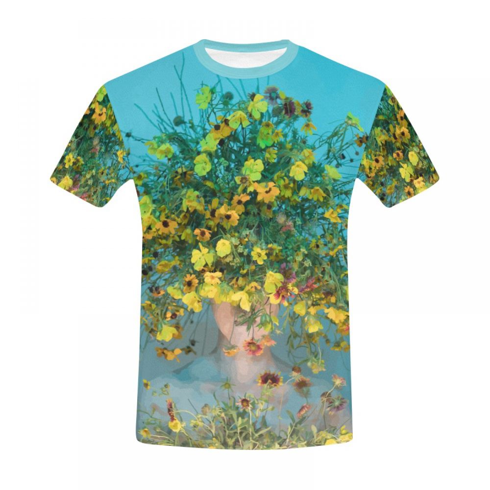 Herren Surreal Kunst Damen Stirnband Blumen Kurzes T-shirt