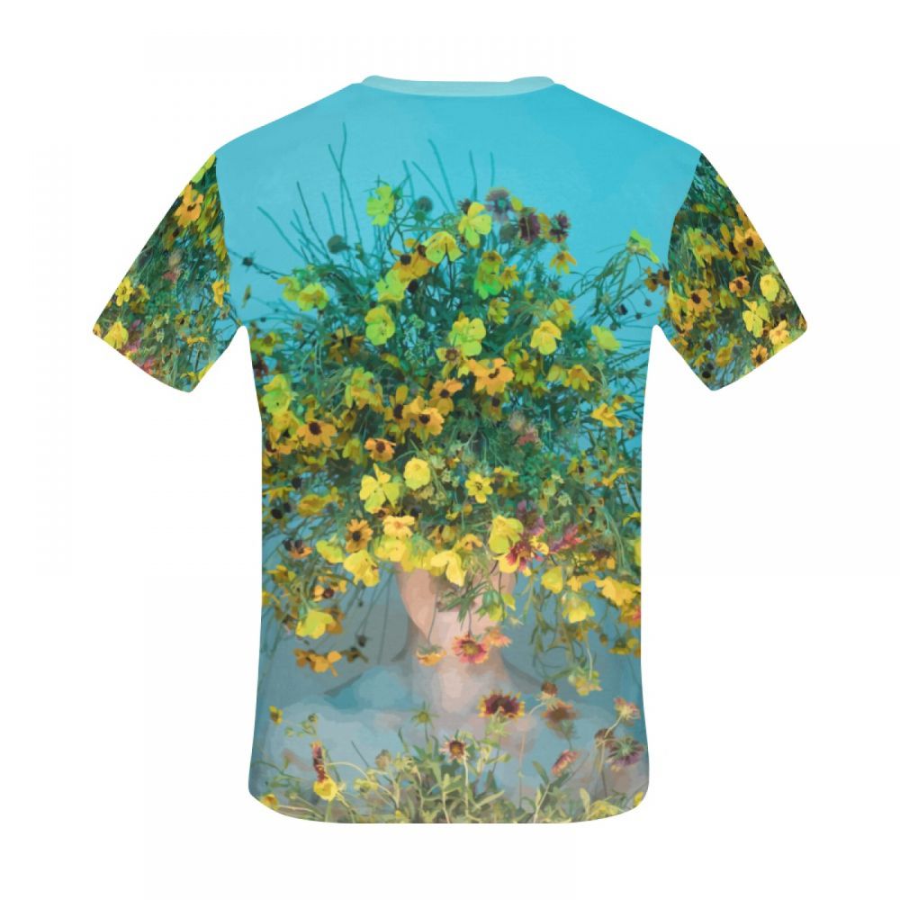 Herren Surreal Kunst Damen Stirnband Blumen Kurzes T-shirt